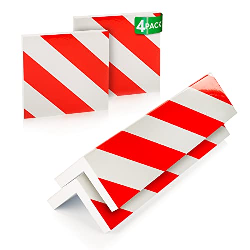 NURADA Protector Columnas Garaje. Protector Pared Garaje. Protección Espuma Adhesiva Columnas. Goma Puertas Garaje/Parking. Arañazos Coche, (2 Unidades 40x20x2cm + 2 Unidades 20x20x2cm)(Rojo)