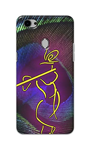 Image of PRINTFIDAA Lord Krishna On Peacock Feather Hard Back Cover for Oppo F7 Back Cover -(P6) KAT1007