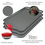 Premium Nonstick Baking Sheet Pans â Set of 3, Heavy-Gauge Carbon Steel, Warp, Dent, and Rust-Resistant â Gourmet Rimmed Half Cookie Sheet Trays, Non-Toxic for Exceptional Baking Performance