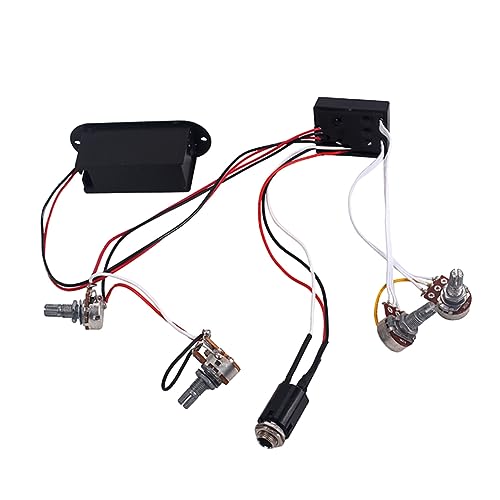 BESTonZON Bass Preamp Wiring Circuit 2 Band Eq Preamp Tone Control Harness Volume Tone Pots Active Pickup Set for Bass Guitar