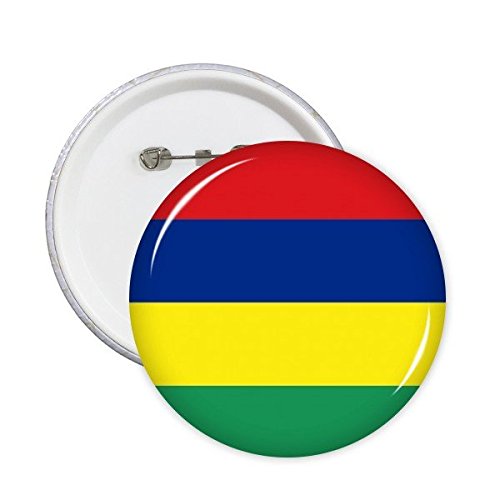 Badge rond Maurice drapeau national symbole pays motif épingle XXL 5pcs