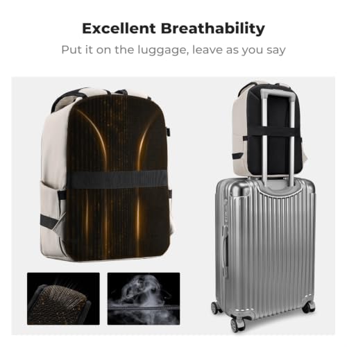 Image of K&F CONCEPT Camera Backpack, DSLR /SLR /Mirrorless Photography Camera Bag | 14in Laptop Compartment & Rain Cover, 600D Fabric for Travel & Daily, Men & Women, Dual-Mode Detachable Dividers, White, B19