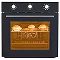 24" Single Wall Oven, 2.5 Cu. Ft Built-In Electric Oven with 8 Cooking Mode, 3-Layered Glass Door, 3000W/240V Convection Built-In Oven with Mechanical Knobs Control and Safety Lock