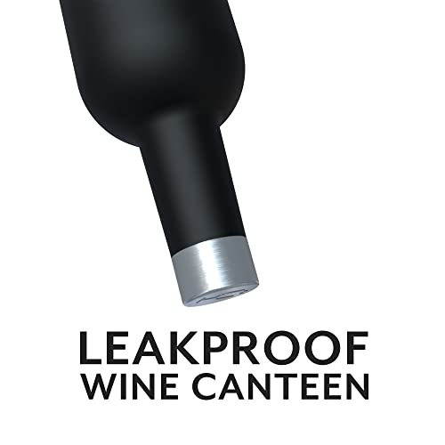 Brümate Winesulator 25 Oz Triple-Walled Insulated Wine Canteen Made Of Stainless Steel, 24-Hour Temperature Retention, Shatterproof, Comes With Silicone Transfer Funnel (Glitter Aqua) #TOP5