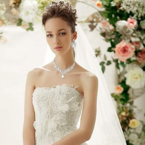 EVER FAITH Wedding Jewelry for Bride Austrian Crystal Elegant V-Shaped Teardrop Bridal Prom Statement Necklace Earrings Set for Women - Image 6