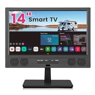 ZOSHING 14 Inch Smart TV,Small Television with HDMI Input,Built-in Digital Tuner/USB-Supports Wall-Mounted-for Bedroom,Kitchen,RV - Includes Remote Control(Black) (14INCH)