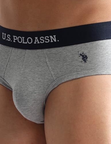 Image of U.S. Polo ASSN. Mens OEB13 Anti Microbial Solid Underwear Briefs - Pack of 3