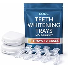 Teeth Whitening Trays Moldable 4 Dental Trays 2 Retainer Case Teeth Trays for Tooth Whitening Gel Compatible with Opalescence Teeth Whitening Gel
