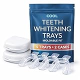 Teeth Whitening Trays Moldable 4 Dental Trays 2 Retainer Case Teeth Trays for Tooth Whitening Gel Compatible with Opalescence Teeth Whitening Gel