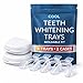 Cool Teeth Whitening 4 Trays in 2 Storage Cases Custom DIY Fit Upper and Lower Tooth Bleaching Gel Thermoform Moldable Mouth Guards