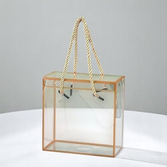 10x10x3 Inch Transparent PVC Gift Hamper Box with Rope Handle | Foldable Flat Pack DIY Assembly | Reusable Gift Packing Box for Diwali, Wedding, Birthday, Dry Fruits & Chocolates (1 Pc) Shipped Flat (Unassembled) – DIY Folding Required-image-13