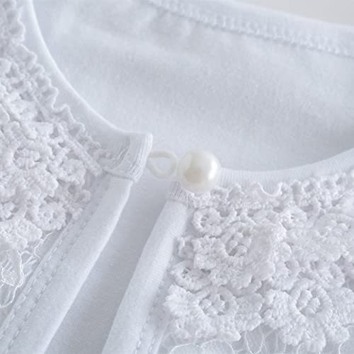 Little Girls' Long Short Sleeve Lace Bolero Cardigan Shrug Dress Cover up 2-9 Years, White , 2-3T3