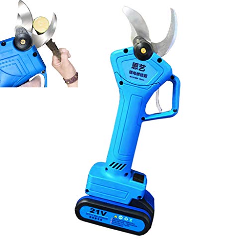 QGPWHLS Professional Cordless Electric Pruning Shears,2PCS Backup Rechargeable 2Ah Lithium Battery Powered Tree Branch Pruner,30Mm (1.2 Inch) Cutting Diameter,6-7 Working Hours