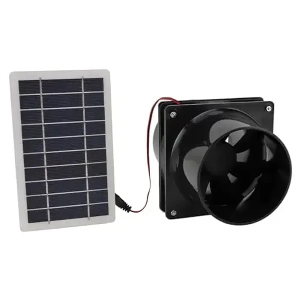 UDSKNV[KSL Solar Exhaust Fan Round Duct -Saving Solar Panel Ventilation Fan Kit for RV Attic& Greenhouse Applications
