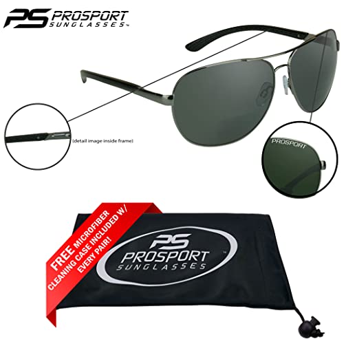 Prosport Aviator Polarized Bifocal Sunglasses Readers +1.50 Gunmetal Smoke Lens Men Women. Fit Medium To Extra Large Head Sizes. #TOP3