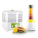 Klarstein Paradise City Mini-Mixer + Dörrgerät Appleberry Set (Standmixer, 300 Watt, BPA-frei, Edelstahlklinge, Dörrgerät, 2-stufige Beheizung, 400 Watt Leistung) weiß