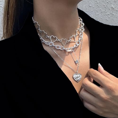 Black Studded Belt, Y2K Pants Chain Hip Hop Punk Jeans Chain with Goth Necklace for Women Men4