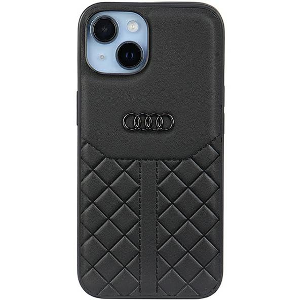 Audi Étui en Cuir véritable pour iPhone 14 6,1" Noir AU-TPUPCIP14-Q8/D1-BK