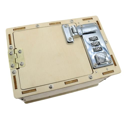 HONITANO Caja de Seguridad Mecánica de Madera para Kit de Bricolaje con Contraseña Juguete Educativo para Guardar Juguetes y Secretos Herramienta de Fabricación Segura para Infantiles