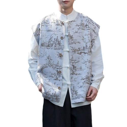 Gilet sans manches chinois jacquard homme contre la chaleur
