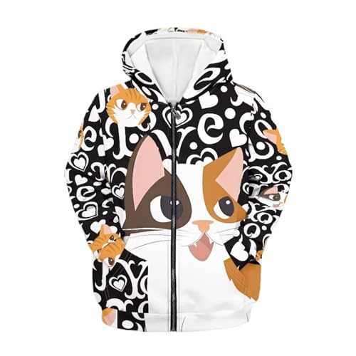 AmzPrint Zip Up Hoodies For Kids Long Sleeve Jacket Casual Outdoor Sports Solid Color Brown Pullover Sweatshirt Size 6-16y