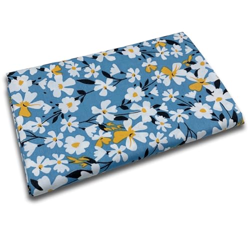 EDGEAM Tela de algodón por metros, 160 cm de ancho, tejidos para coser (50 cm, 100 cm, 200 cm), tela decorativa para costura (azul 01#, 50 x 160 cm)