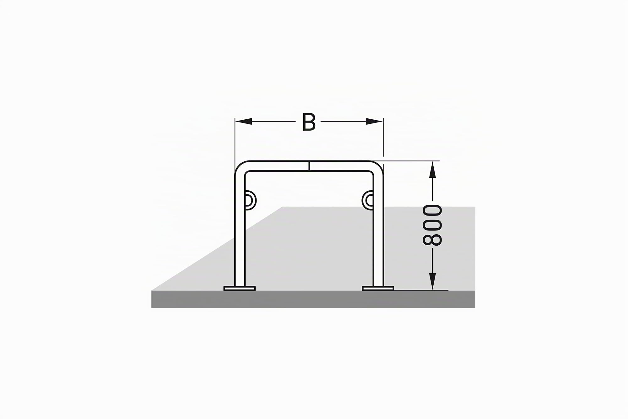 Fahrradanlehnbügel Trust 11, 3er Pack, zum Aufdübeln | 750mm | mit Ringösen | Fahrradständer für 2 Fahrräder | Anlehnbügel Anlehnparker Radständer
