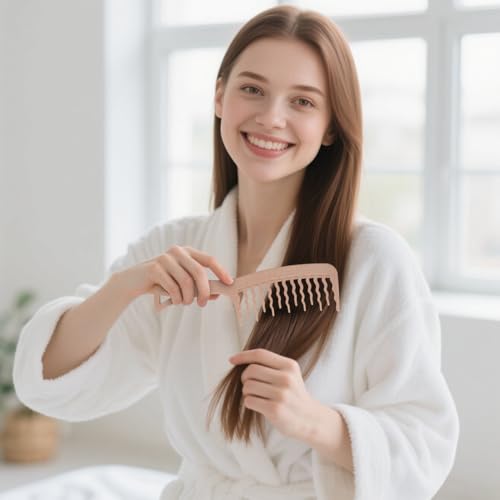 AUYAO Grobzinkenkamm Entwirrkamm Kamm mit Groben Zinken Pflegekamm Lockenkamm Breite Kamm Zahnkämme Breiter Zahnkamm Wide Tooth Comb Grobzinkenkamm für Verknotete/Lockiges/Krauses/Nasse/Feines Haare-B