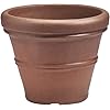 Crescent garden brunello planter classic rolled rim plant pot 20 inch rust  urban country home decor