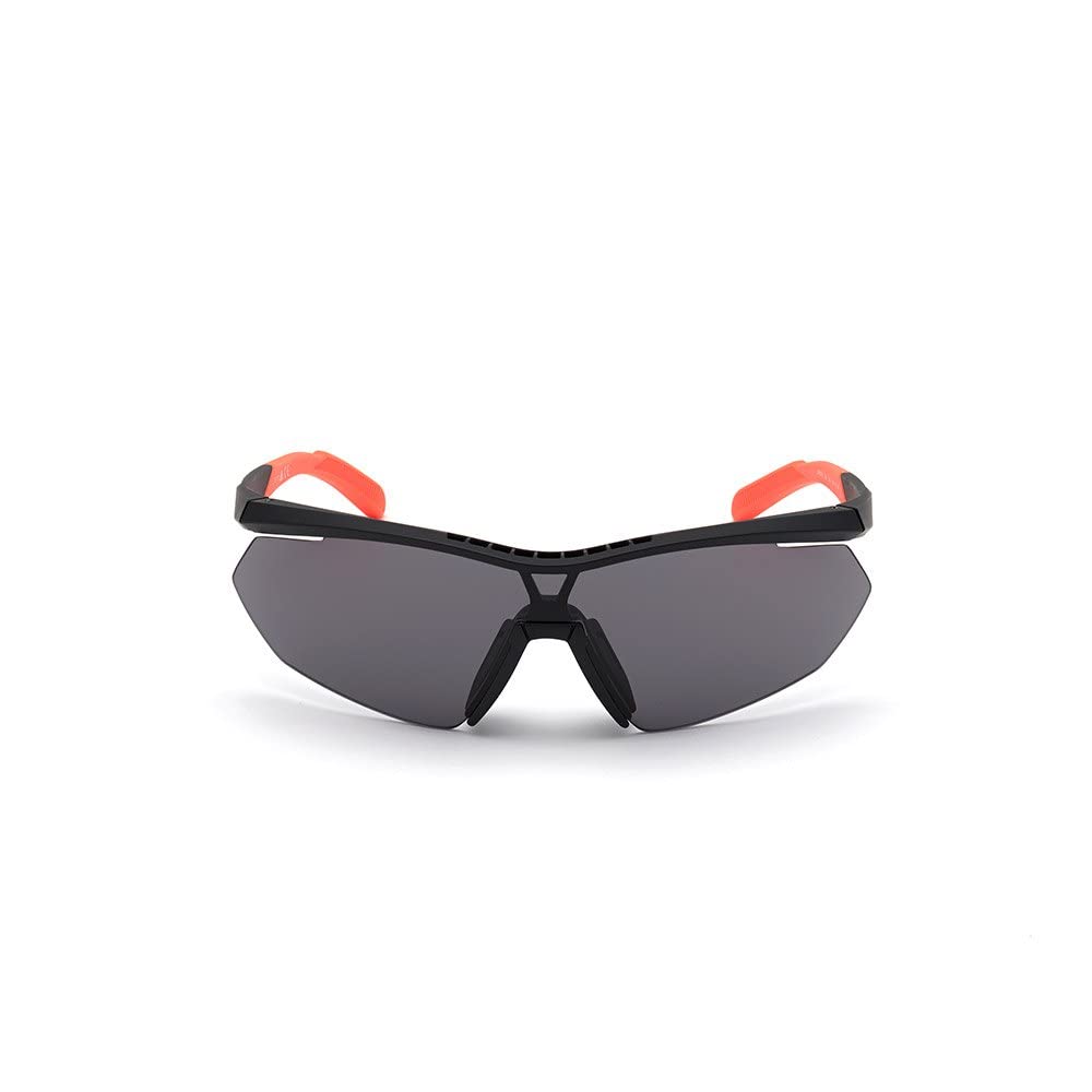 adidas Sport SP0016 Sonnenbrille Damen, Sportliche, Schlanke und Leichte Sonnenbrille, Maskenförmige Gläser, Rauchige Linsen, Mattschwarz