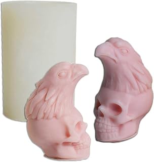 Tone Fun The eagle's Head is on The Skull Shape Candle Silicone Molds for Making Candle, Resin, Aromatherapy Candles, Handmade Wax Soap, Home Decor, Craft