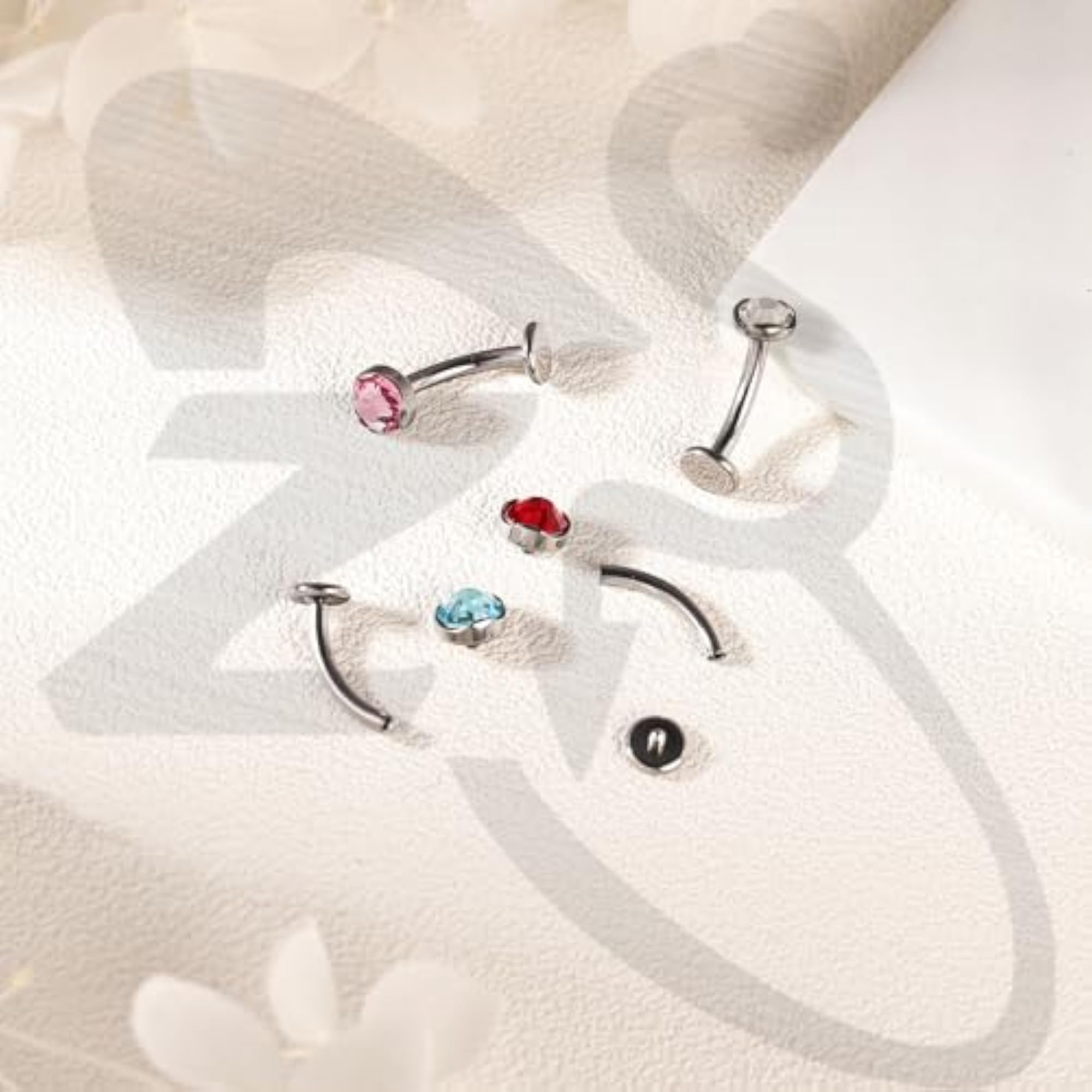 ASTM F136 Titanium Belly Ring with Cubic Zirconia