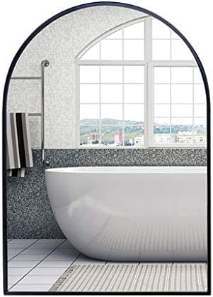 Miroir mural en métal noir élégant pour une décoration de salle de bain chic