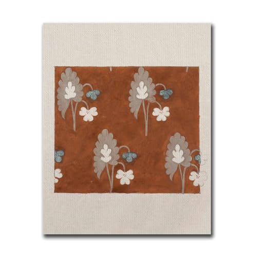 SENLYCH Canvas Painting Wall Mural Print Vintage Floral Textile Print Boho Eclectic Decor Kitchen and Dining Room Wall Decoration 16x24inch Without Frame