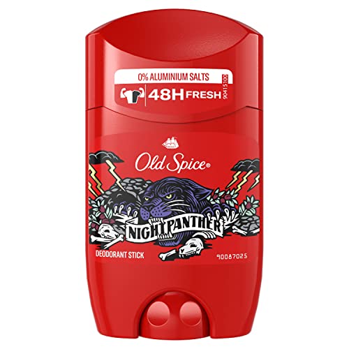 Old Spice Night Panther dezodorant w sztyfcie dla mężczyzn, 50 ml, świeżość 48 godzin, 0% soli aluminium, bez białych pozostałości i żółtych plam