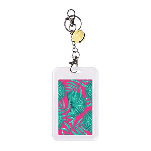 Étui de protection pour carte de crédit rose ciel motif feuille art déco