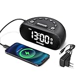 Duale Wecker können für jeden Tag, Wochentag oder Wochenende eingestellt werden, 5 Naturtöne zur Auswahl (Flöte, Vogel, Klavier, Summer, Glocke), 7 Schlummerzeiten von je 9 Minuten oder Stopp zu jeder Zeit, Schlummertaste ist größer und höher als andere Tasten, leicht zu erreichen im Halbschlaf