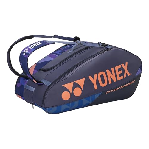 Schlägerfächer: 4 YONEX PRO Racquet Bag 12 PCS Mdnv Borsa per Racchetta Blu Scuro - Arancione
