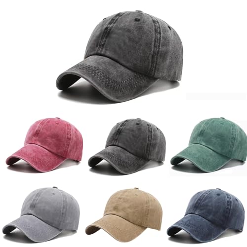 Image of 6Pcs Unisex Vintage Washed Baseball Cap Hat Adjustable Cotton Sports Caps for Men Women Outdoor Sports