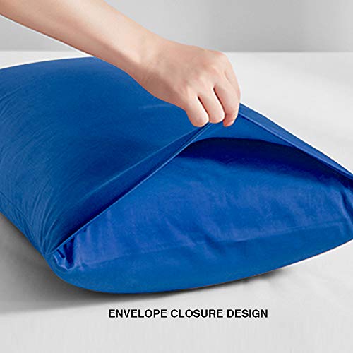 FLXXIE 2 Pack Microfiber Queen Pillow Cases, 1800 Super Soft Pillowcases with Envelope Closure, Wrinkle, Fade and Stain Resistant Pillow Covers, 20x30, Royal Blue