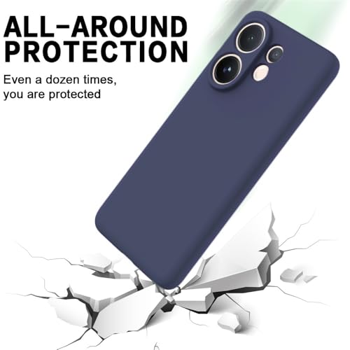 Image of DIZORO Microfiber Candy Back Cover Case for Vivo V60 5G / V60e 5G / Vivo T4 Pro 5G Soft Silicone Rubberized Case with Camera Protection (TPU, Navy Blue)