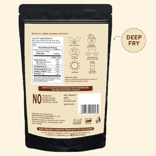 Image of Being Bania Rice Papad, Rajasthani Khichiya-215 Gram|Masala Rice Khichiya|Jeera Chawal Khichiya