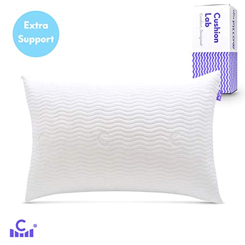 Cushion Lab Extra Support Adjustable Shredded Memory Foam Pillow for Back, Stomach, Side