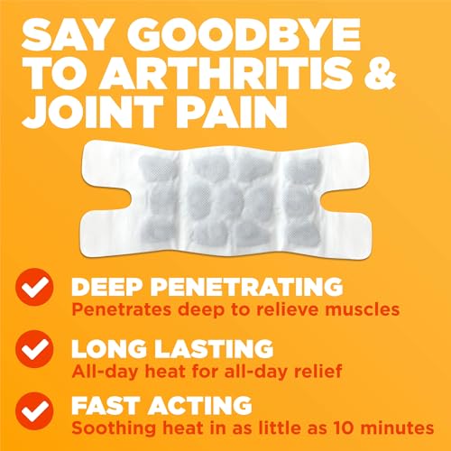 Image of ThermaCare Arthritis Heat Wraps - Targeted Joint Pain Relief for Hands, Wrists, & Knees - 8-Hour Therapeutic Heat Therapy - Flexible, Discreet, & Portable - Drug-Free (6-Count)