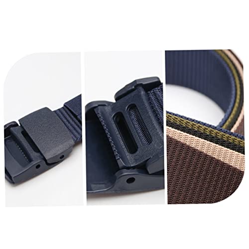 VALICLUD 2pcs Men Canvas Waist Belt Field Belt for Exploration Ratcheting Buckle Breathable4