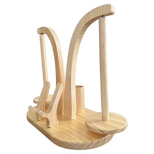 Soporte Para Gomitoles De Lana De Doble Eje - Soporte Magnético Giratorio De Madera Para Tejer Y Gancho | Soporte Móvil Con Dispensador De Alambre | Accesorio Ideal Para Entusiasta De Lana