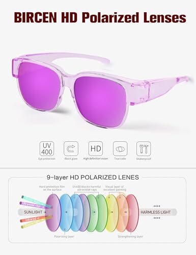 Image of Bircen Polarized Mens Sunglasses: UV Protection Black Blue Shades for Men Sport Driving with Al-Mg Metal Frame
