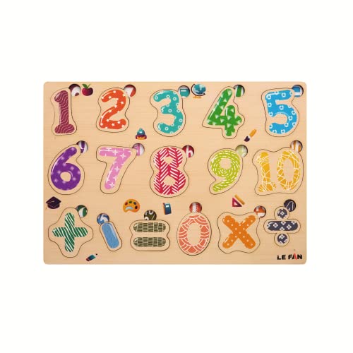 Lefan Fun and Educational Wooden Number Puzzle for Kids - Alphabet Puzzle Toy, Perfect for Teaching - Interactive Smart Board for Learning - Ideal Educational Toy for Kids