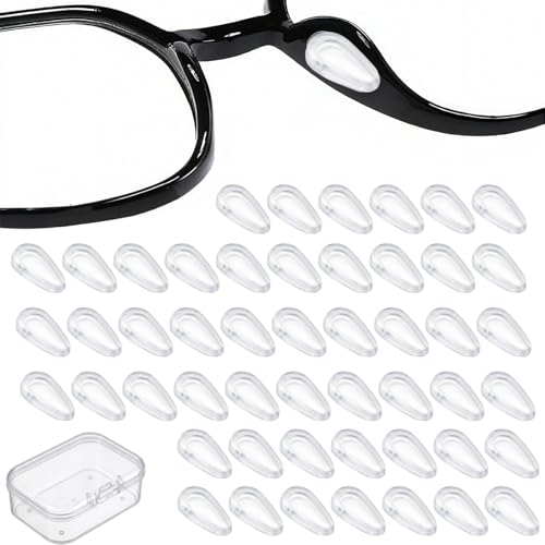 RhiVrillion 20 Paires de Coussinets de Nez en Silicone pour Lunettes, Anti-Glisse Autocollants,...