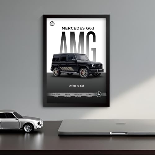 Image of Mercedes G Wagon Poster | Framed G Wagon A4 Sized (31 x 23 cm) | Car Posters for Wall, Gift for Boys, Mercedes G 63 Frame | Supercar Frames | Car Poster for Wall, Bedroom, Hostel, Study Room (F 005)